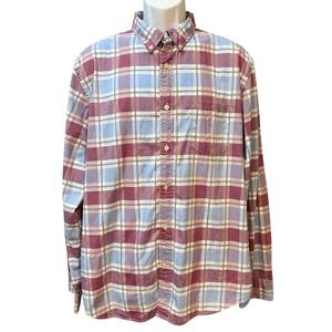 Banana Republic‎ Button Down Plaid Mens XL Camden Fit Shirt Long Sleeve Cotton